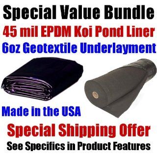 15' x 20' Patriot 45 mil EPDM Koi Pond Liner & Underlayment Special Value Bundle  Flexible Pond Liners  Patio, Lawn & Garden