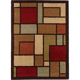 Fabulous Multicolored Geometric Shag Area Rug (53 X 73)