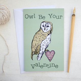 woodland owl valentine's card by goodnight boutique