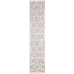 Safavieh Transitional Handwoven Moroccan Dhurrie Gray/ Ivory Wool Rug (26 X 12)
