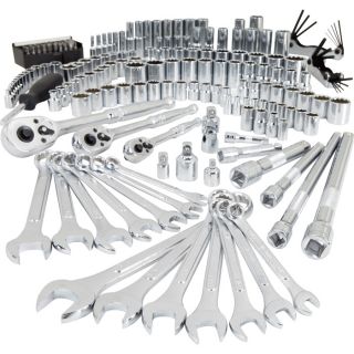 Klutch SAE and Metric Mechanic’s Tool Set — 189-Pc., 1/4in., 3/8in. & 1/2in. Drive  Multi Drive   Specialty Sets