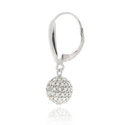 DB Designs Sterling Silver White Diamond Accent Leverback Ball Dangle Earrings DB Designs Diamond Earrings