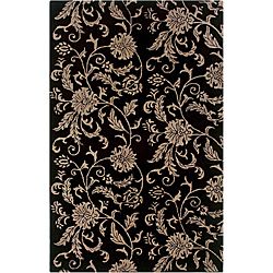 Contemporary Hand tufted Hesiod Black Wool Rug (8 X 10)