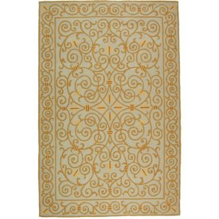 Hand hooked Chelsea Irongate Light Blue Wool Rug (89 X 119)