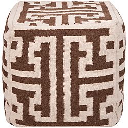 Decorative Argyle Brown Pouf