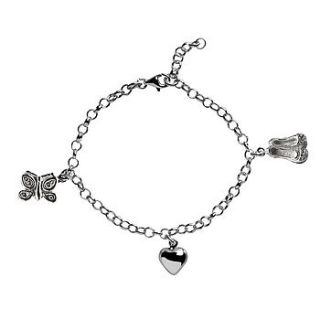 girl's silver charm bracelet by tales from the earth