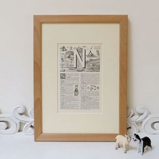 vintage french letter n print by tailor and make