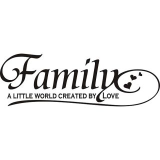Family A Little World Created By Love Vinyl Wall Art Quote