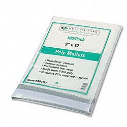 Recycled Plain White Poly Mailers 9 X 12   100/pack