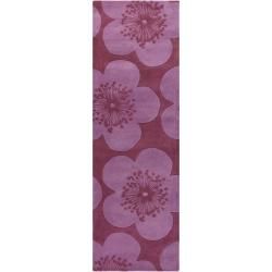 Aimee Wilder Hand tufted Purple Courland Floral Wool Rug (26 X 8)