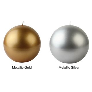 3 Inch Metallic Ball Candles (case Of 36)