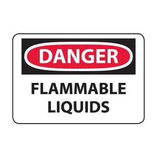Osha Compliance Danger Sign   Danger (Flammable Liquids)   Self Stick Vinyl