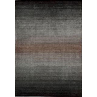 Nourison Hand tufted Contours Grey Polyester Rug (36 X 56)