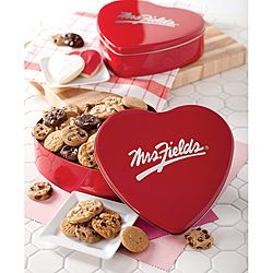 Mrs. Fields Classic 60 Cookie Nibblers Heart Sampler Tin