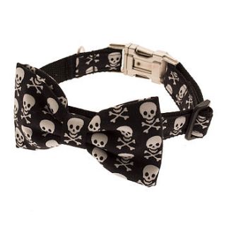 skulls bow tie dog collar by mrs bow tie