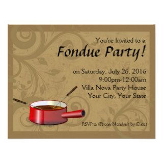 Fondue Party Invitations   Chocolate