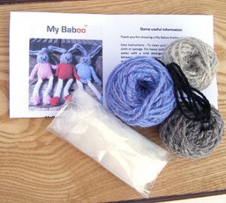 baby bunny knitting kit by my baboo