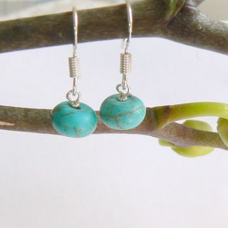 turquoise roundelle drop earrings by clutch and clasp
