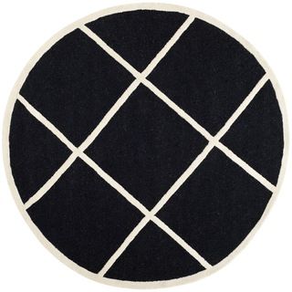 Safavieh Handmade Cambridge Moroccan Black Wool Diamond Pattern Rug