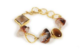 gaia smoky quartz hammered bracelet by glacier jewellery