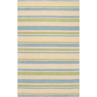 Somerset Bay Loomed Green South Hampton Striped Plush Wool Rug (5 X 8)