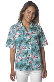 Benny's Aloha Shirts Women's Flamingos Hawaiian Shirt