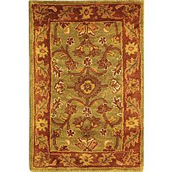 Safavieh Handmade Golden Jaipur Green/ Rust Wool Rug (2 X 3)