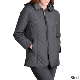Nuage Nuage Womens Geneva Quilted Jacket With Front Zip And Removable Hood Grey Size S (4  6)