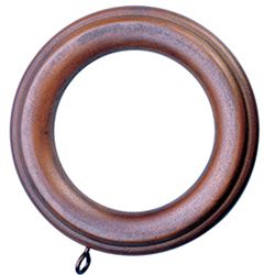 Ribbed Walnut finish Wood Rings For 2 inch Wood Pole (set Of 10)