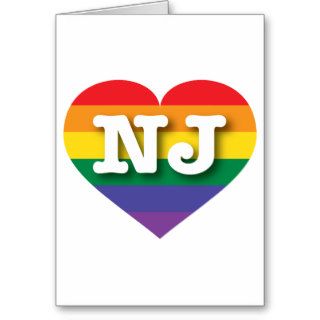 I love New Jersey rainbow pride heart Greeting Cards