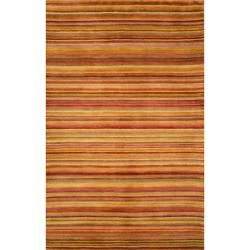 Hand tufted Stripe Sunset Wool Rug (5 X 8)