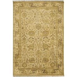 Set Of Two Hand knotted Beige Wool Rugs (2 X 3)