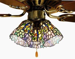 Wisteria Tiffany Stained Glass Ceiling Fan 52 Inches Width    