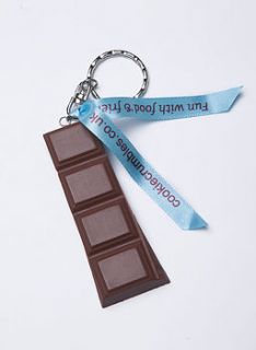 milk chocolate bar keyring by cookie crumbles