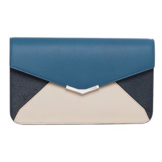 Fendi '2Jours' Small Blue/ Ivory Colorblock Clutch Fendi Designer Handbags