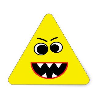Scary Evil Yellow Smiley Face Stickers