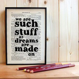 shakespeare inspirational quote print by bookishly