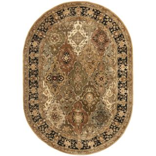 Handmade Persian Legend Multi/ Black Wool Rug (46 X 66 Oval)
