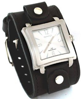 Nemesis #LBB025S Men's Square Premium Wide Leather Cuff Band Watch at  Men's Watch store.