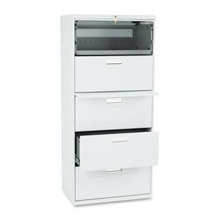 Hon 600 Series 30 inch Wide 5 drawer Light Gray Lateral File Cabinet