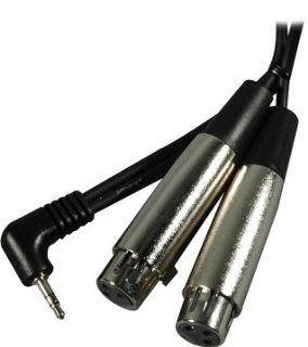 Hosa CYX405F Audio Y Cable, Right Angle Stereo 1/8" Male to Dual XLR Female, 5 Feet Musical Instruments