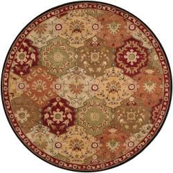 Hand tufted Red Alum Wool Rug (6 Round)