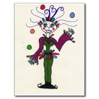 Elf Jester Juggling Postcards