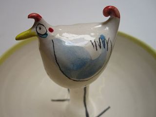 roosting chicken bowl by pots 'n' pictures