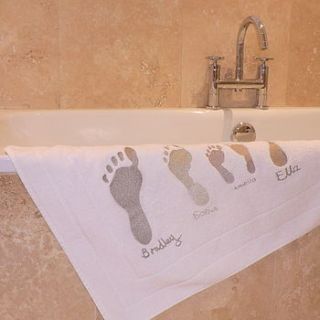 personalised footprints bath mat by big stitch