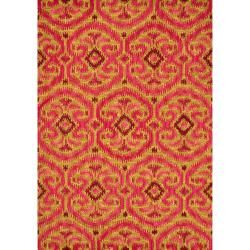 Hand tufted Montague Gold/ Berry Wool Rug (36 X 56)
