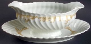 Haviland Ladore Gravy Boat with Attached Underplate, Fine China Dinnerware   Fra