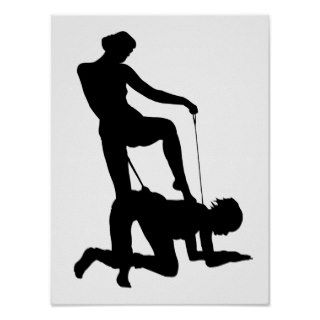 Dancing Girls with Whip Silhouette Shape Poster