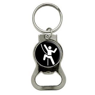 Graphics and More Rock Climbing Repelling Belay Bottle Cap Opener Keychain (KB0558)  Automotive Key Chains 