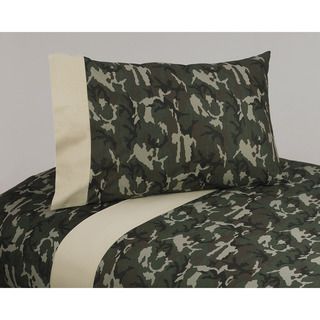 Sweet Jojo Designs 200 Thread Count Green Camo Bedding Collection Cotton Sheet Set